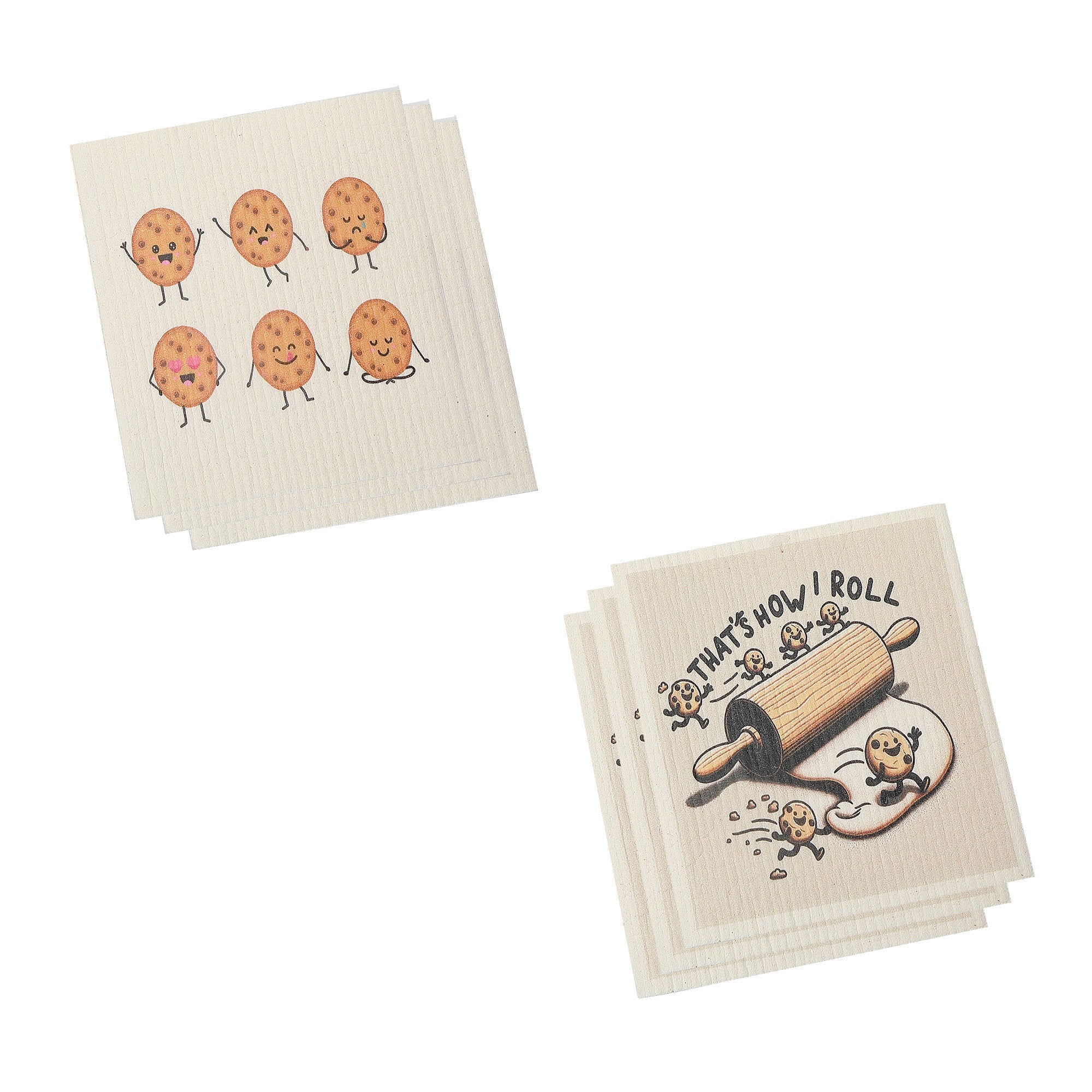 Swedish Dish Cloth 2Pc That'S How I Roll Assorted Set Of 6, That Is How I Roll Swedish Dish Cloth Set, Eco Friendly Kitchen Wipes