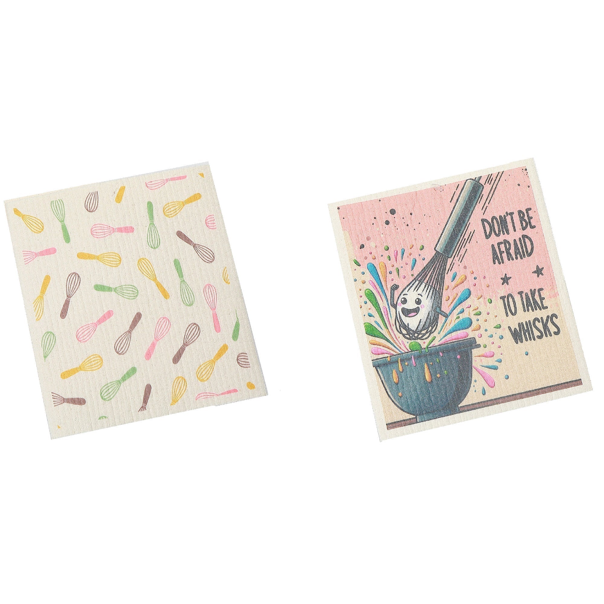 Swedish Dish Cloth 2Pc Don'T Be Afraid To Take Whisks Assorted Set Of 6, Take Whisks Swedish Dish Cloth Set, Reusable Kitchen Cloths