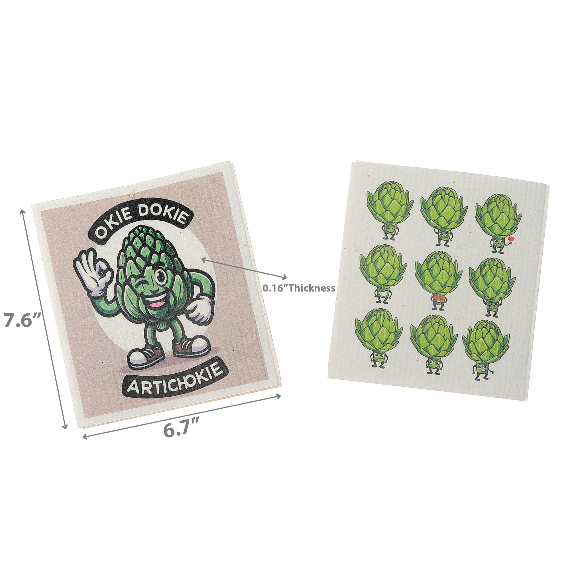Swedish Dish Cloth 2Pc Okie Dokie Artichoke Assorted Set Of 6, Okie Dokie Artichoke Swedish Dish Cloth Set, Eco Friendly Kitchen Cloths