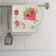 Swedish Circle & Square Dish Cloth 2Pc Strawberry Assorted Set Of 6, Strawberry Swedish Dish Cloth Set, Reusable Kitchen Cleaning Cloths