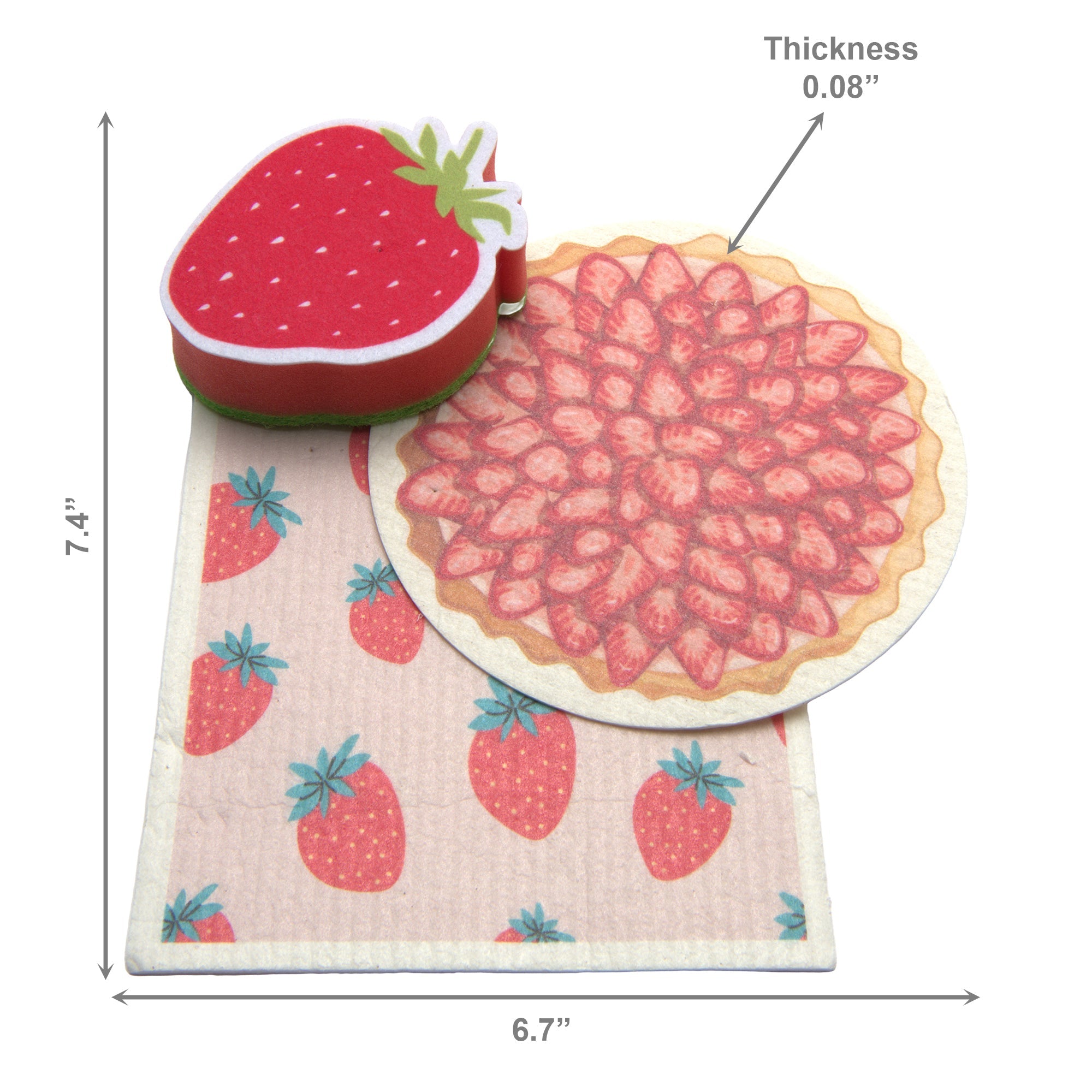 Strawberry Shortcake Dish Cloth and Sponge Cleaning Set - Set of 6