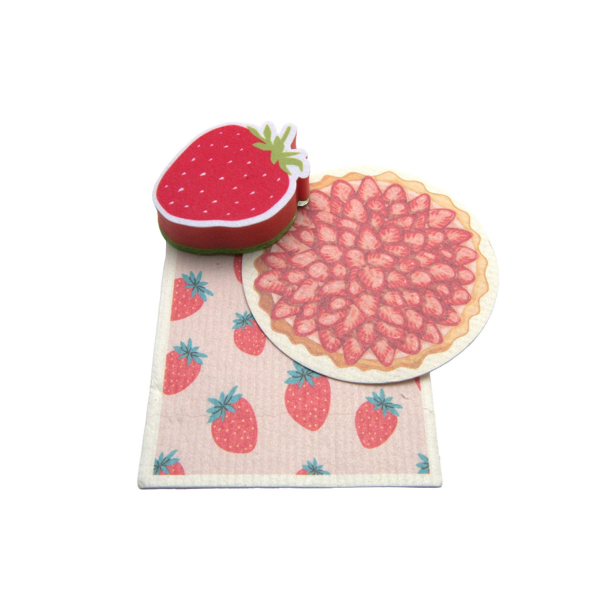 Strawberry Shortcake Dish Cloth and Sponge Cleaning Set - Set of 6