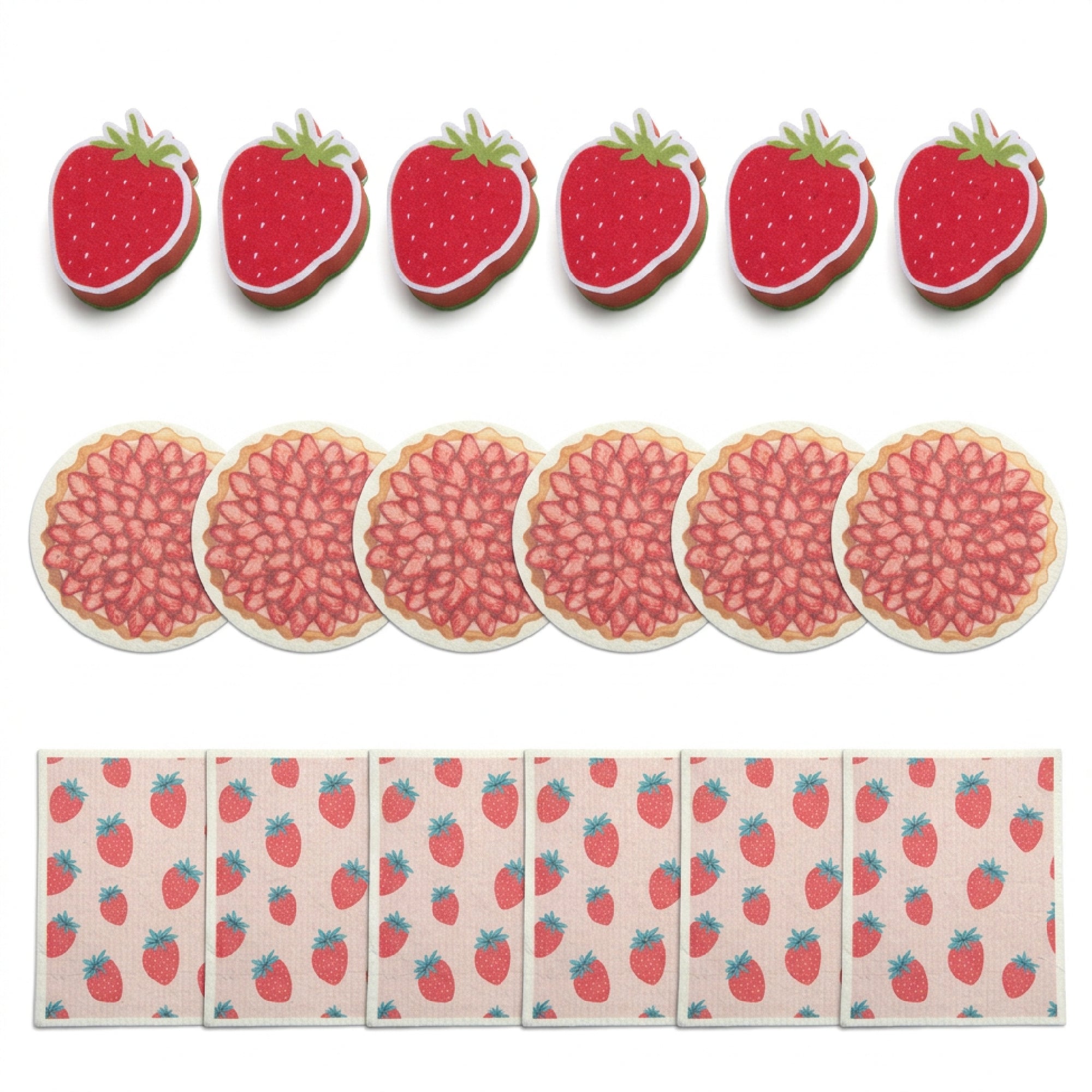 Strawberry Shortcake Dish Cloth and Sponge Cleaning Set - Set of 6