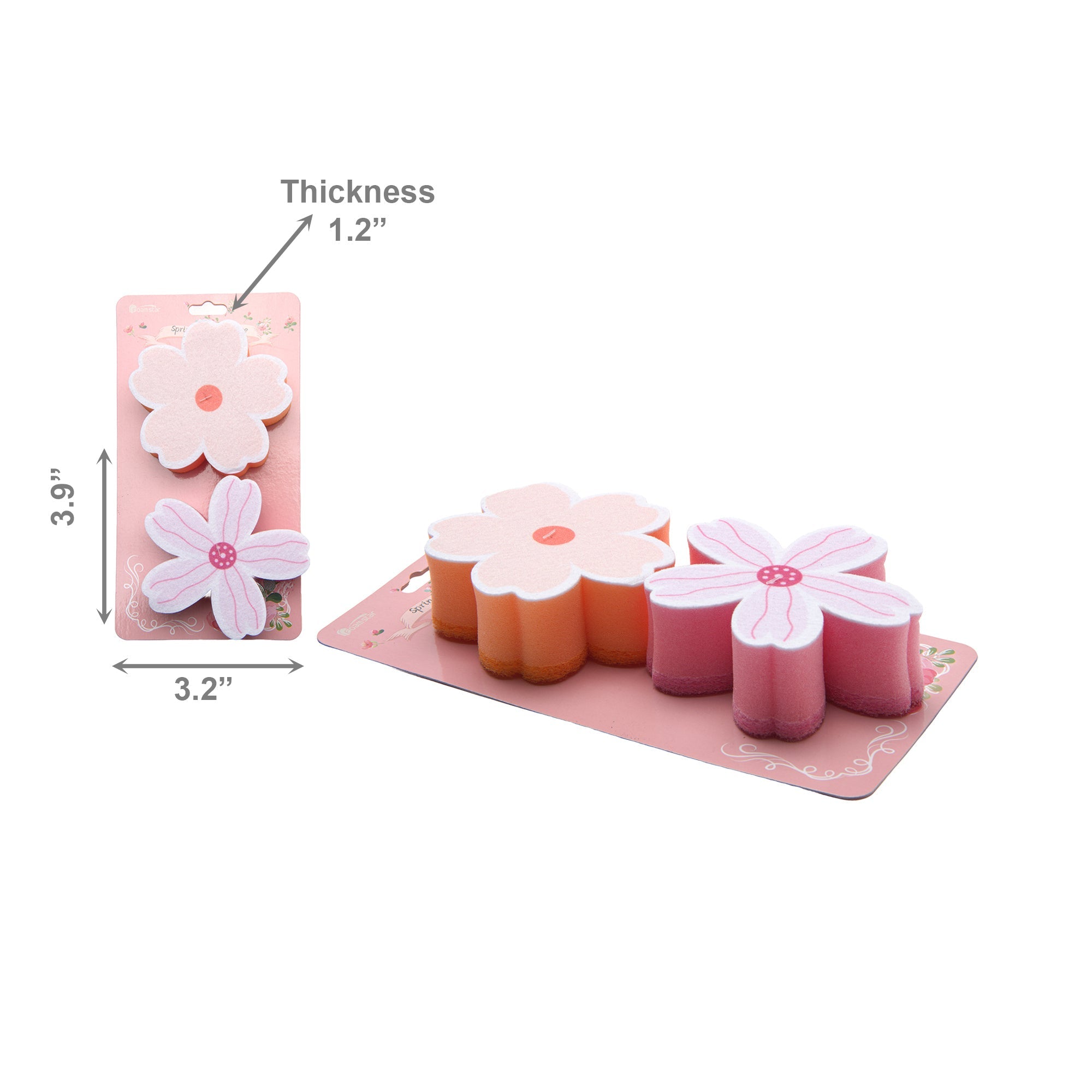 Flower-Shaped Decorative Kitchen Sponge Set - Set of 2