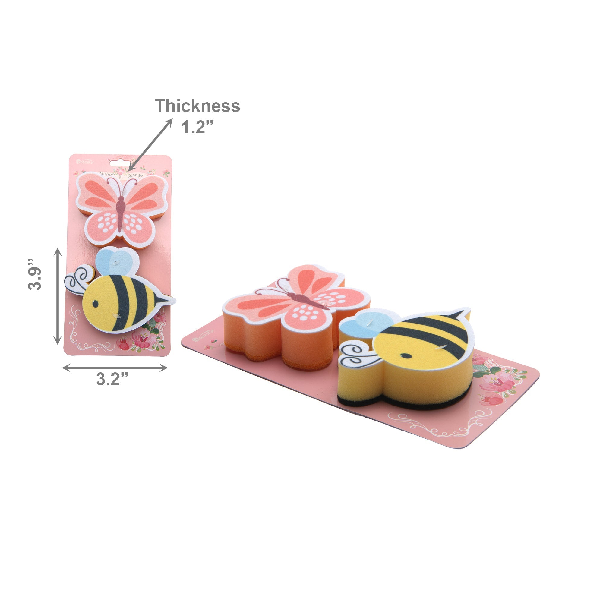 Butterfly and Bee Themed Kitchen Sponge Set - Set of 2