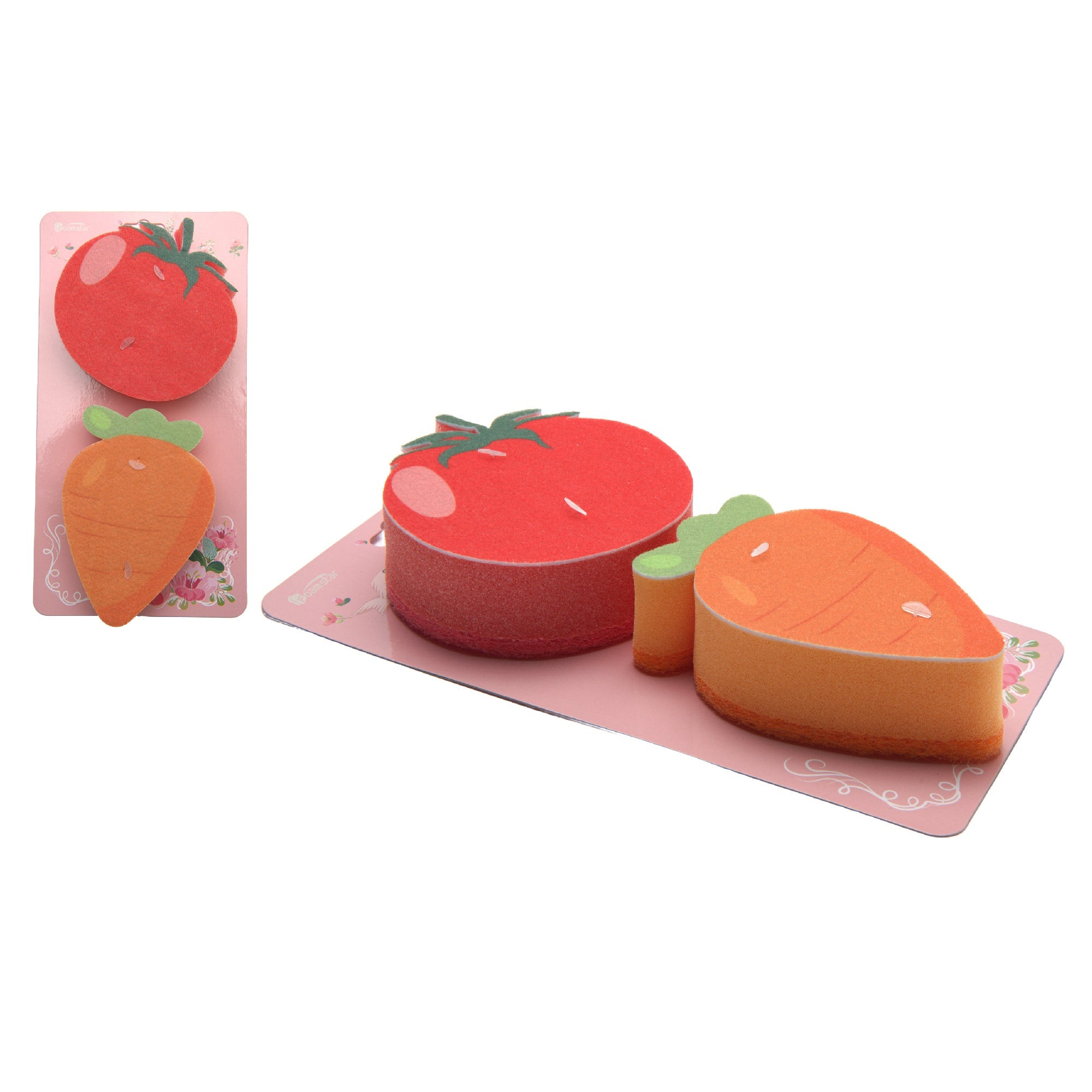 Tomato and Carrot Vegetable Kitchen Sponge Set - Set of 2