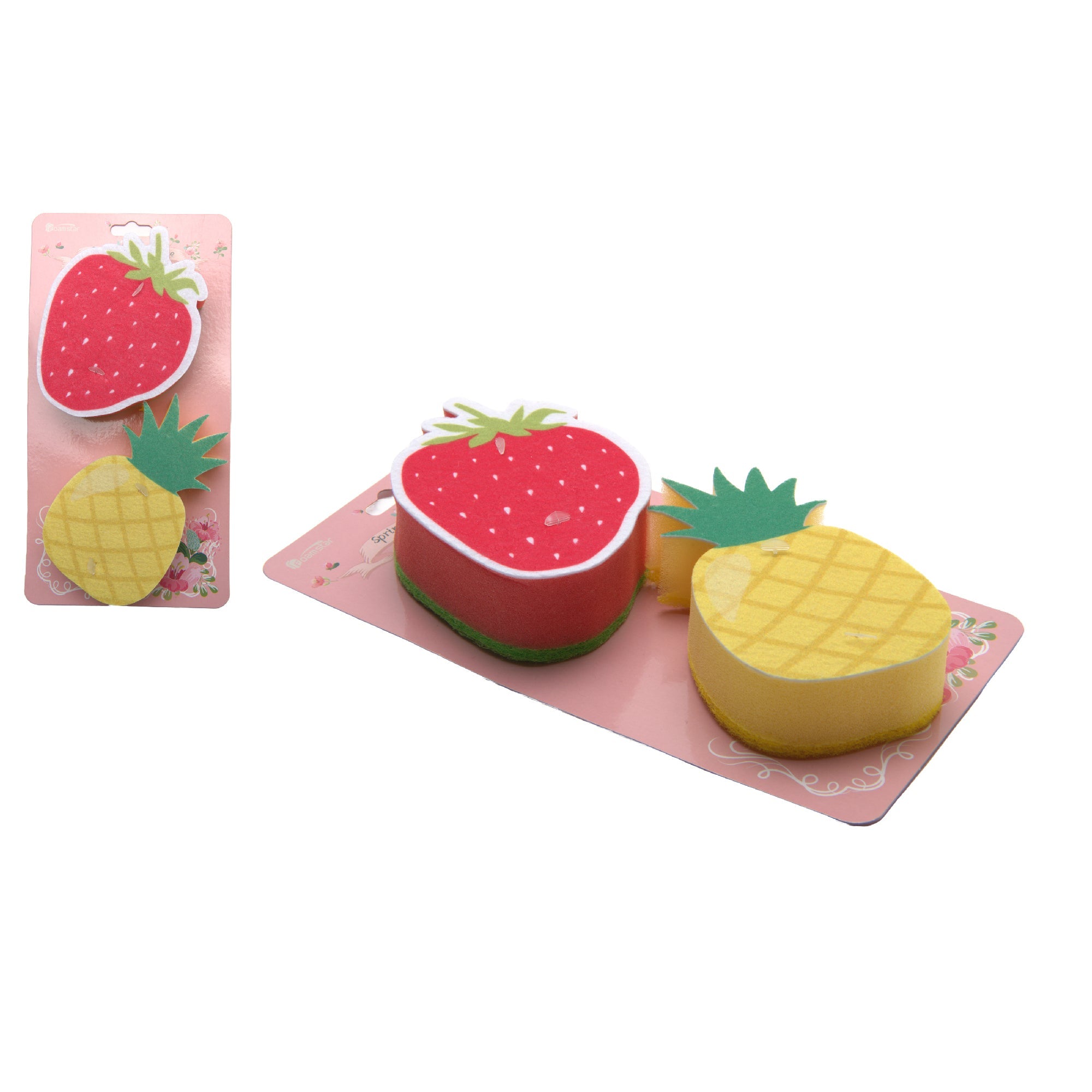 Strawberry and Pineapple Fruit Kitchen Sponge Set - Set of 2