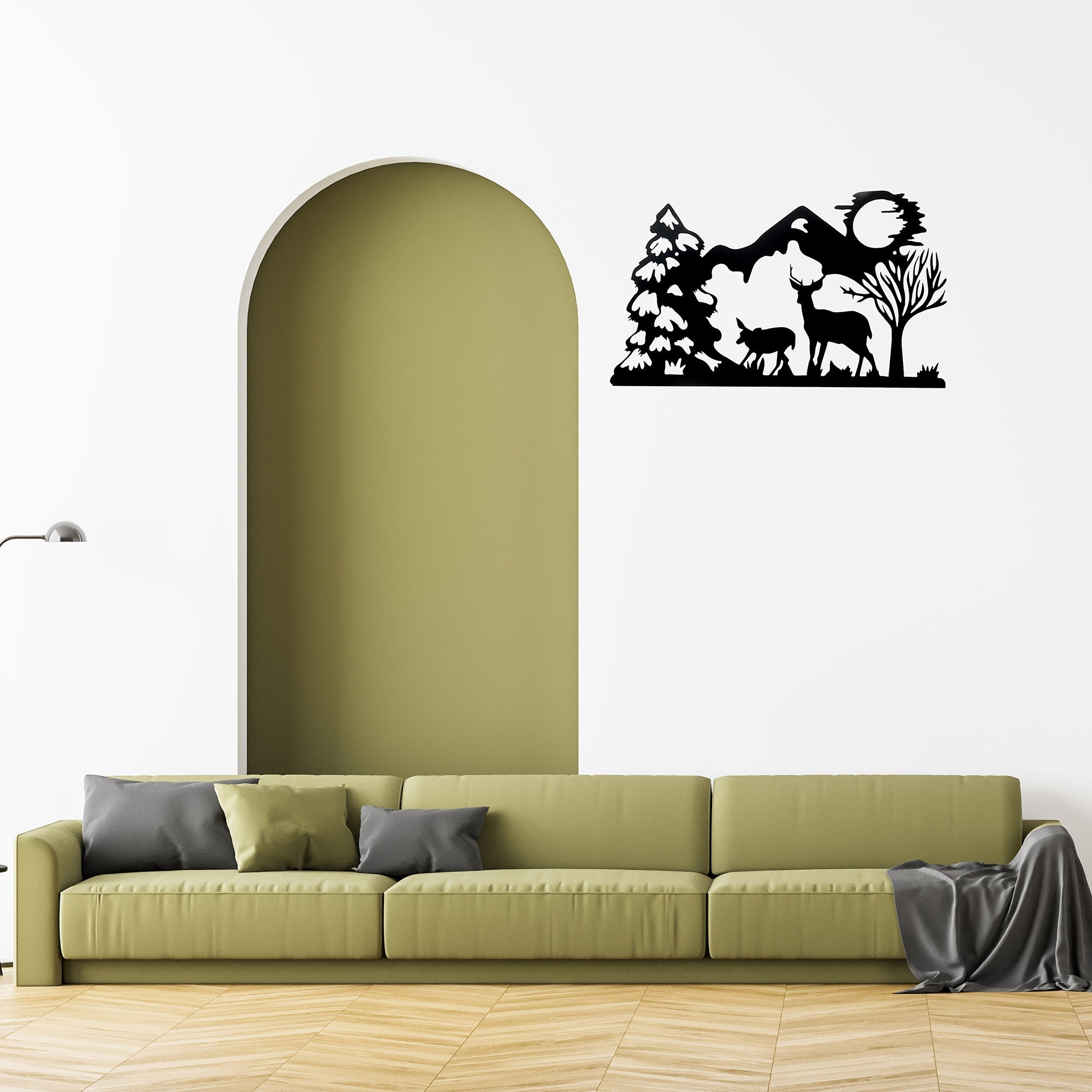 Metal Black Wall Decor Deer On A Stroll, Wildlife Wall Art, Rustic Home Accent