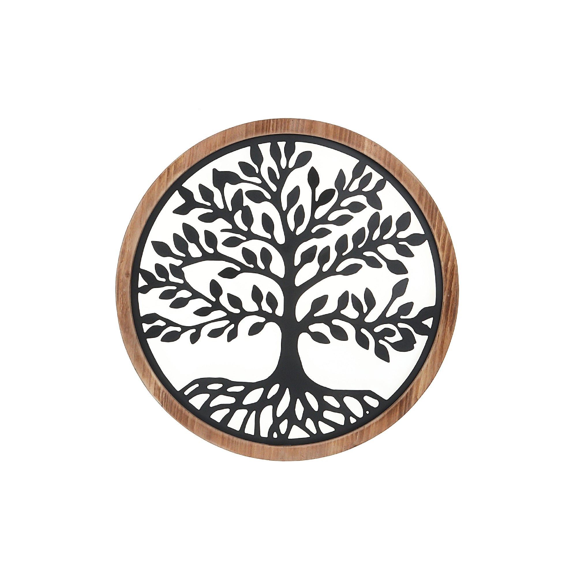 Wood Framed Metal Tree Of Life Wall Art, Inspirational Wall Decor, Farmhouse Accent