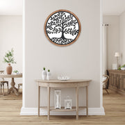 Wood Framed Metal Tree Of Life Wall Art, Inspirational Wall Decor, Farmhouse Accent