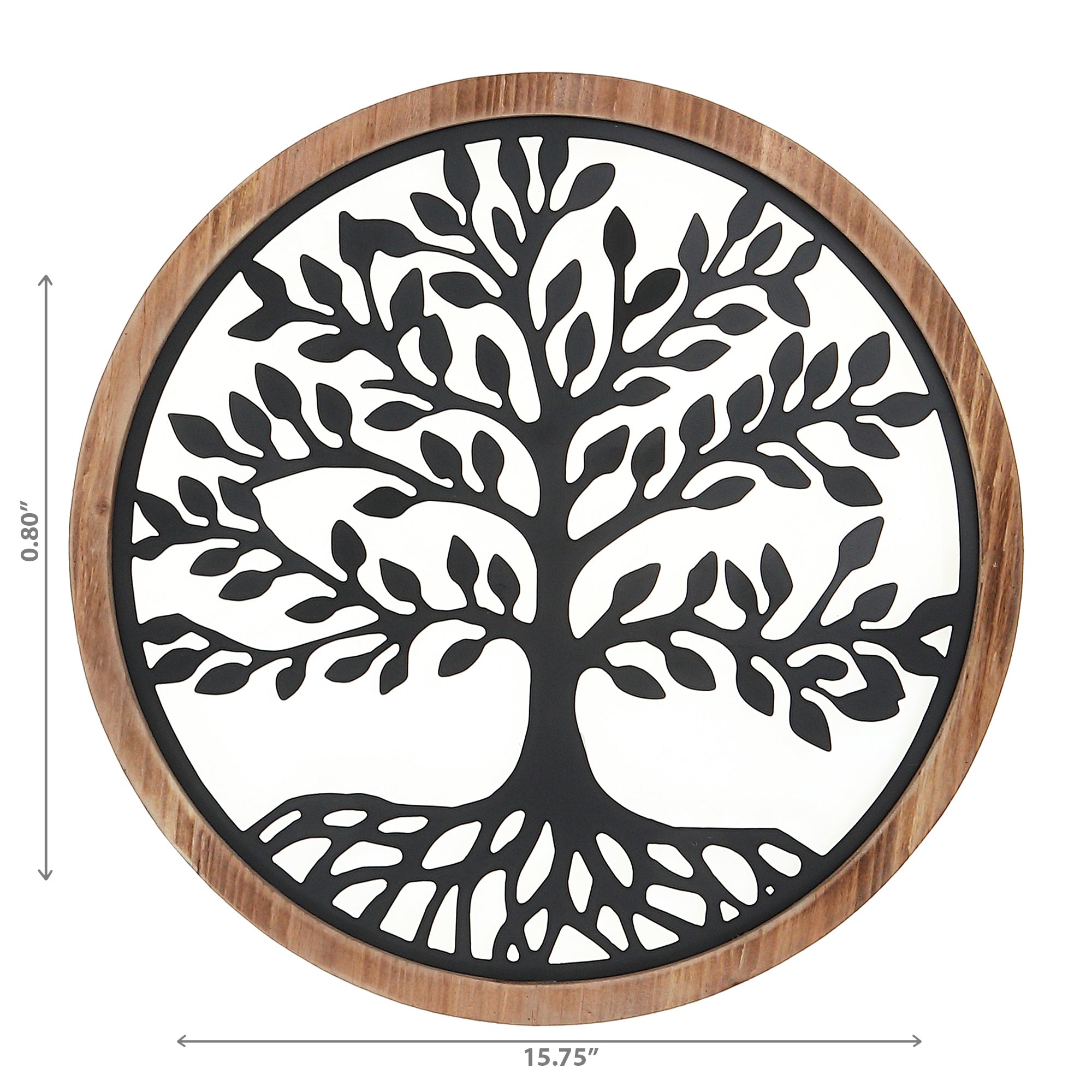 Wood Framed Metal Tree Of Life Wall Art, Inspirational Wall Decor, Farmhouse Accent