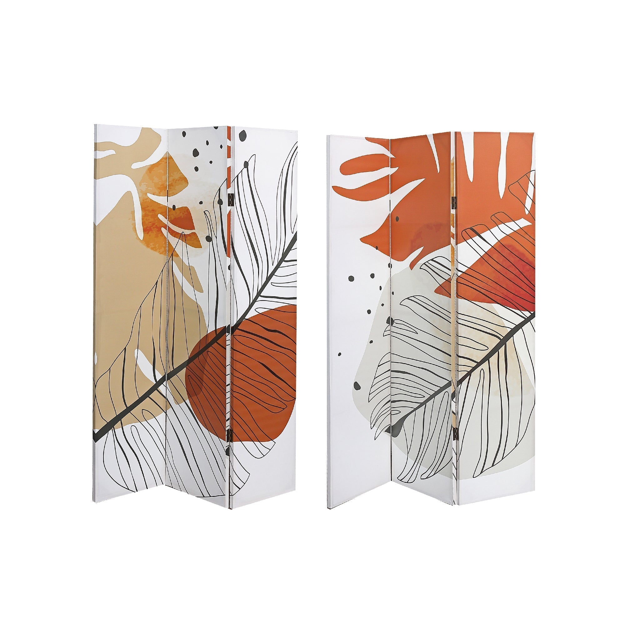 Double Sided Canvas Screen Heather, Decorative Folding Room Divider, Home Accent