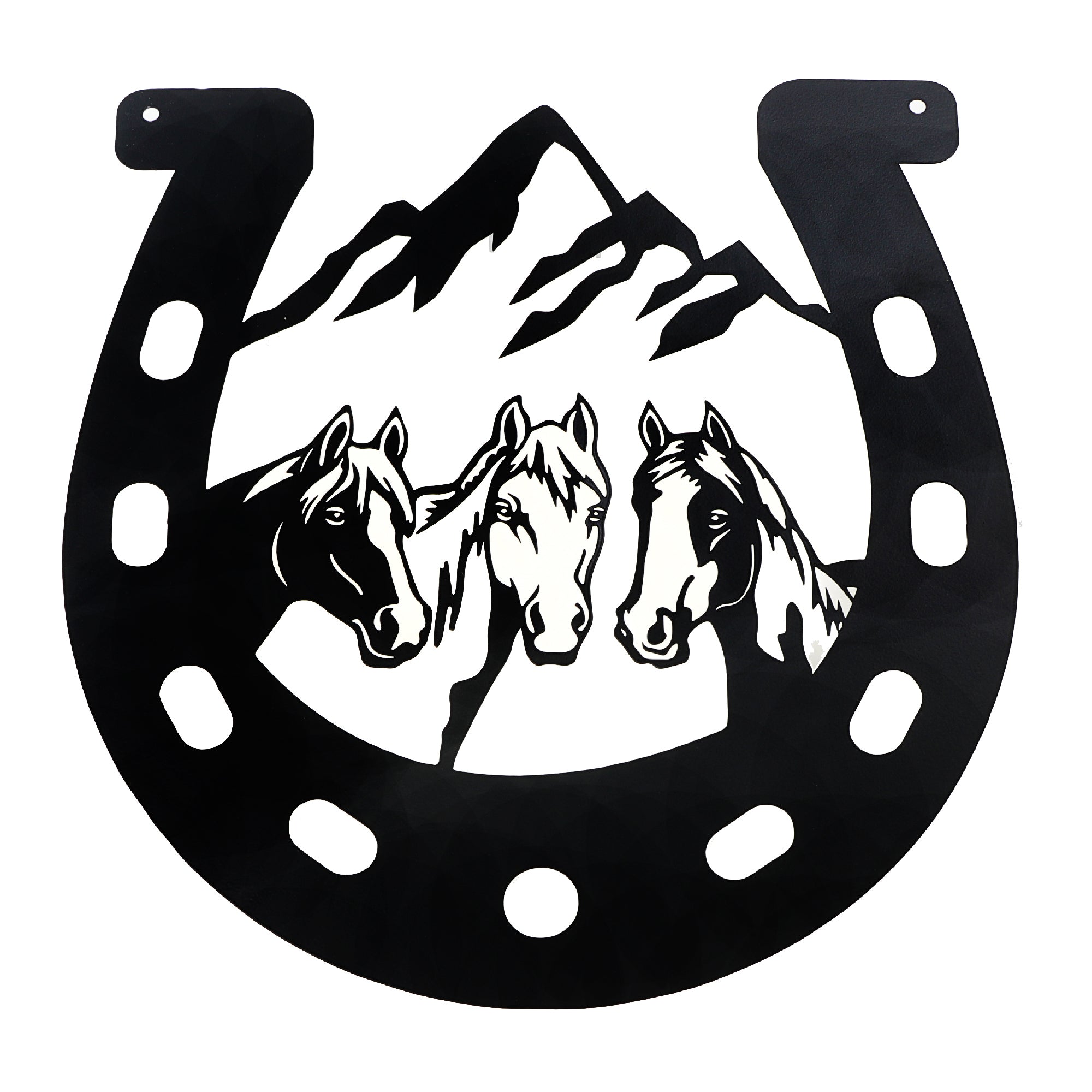 Black Metal Triple Horseshoe Wall Decor, Western Rustic Wall Art
