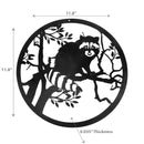 Metal Black Wall Decor Racoon On Tree