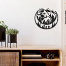 Metal Black Wall Decor Half Moon Wolf