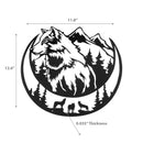 Metal Black Wall Decor Half Moon Wolf