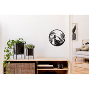 Black Metal Howling Wolf Head Wall Decor, Rustic Wildlife Wall Art