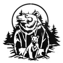 Metal Black Wall Decor Bear Under Moon