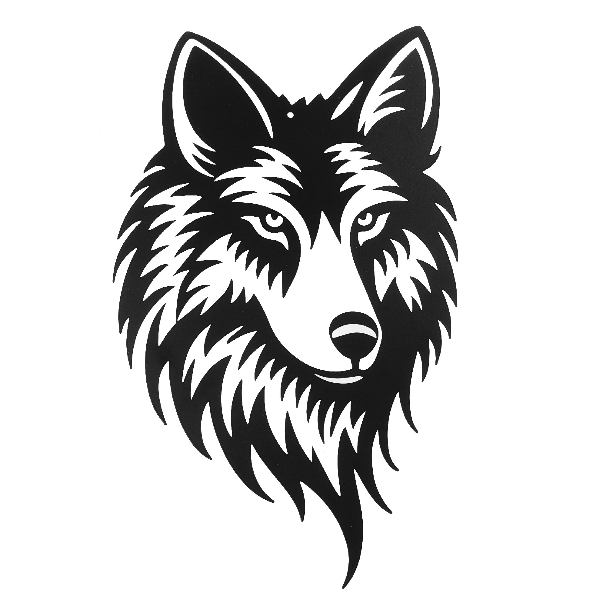 Black Metal Wolf Head Wall Decor, Rustic Wildlife Wall Art