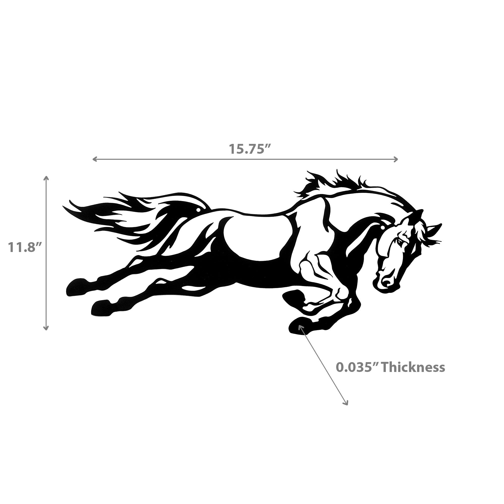 Metal Black Wall Decor Jumping Horse, Black Metal Jumping Horse Wall Decor, Equestrian Accent