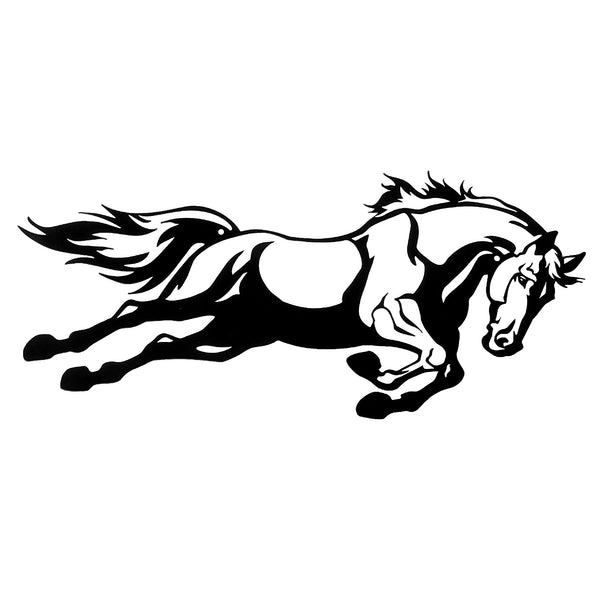 Metal Black Wall Decor Jumping Horse
