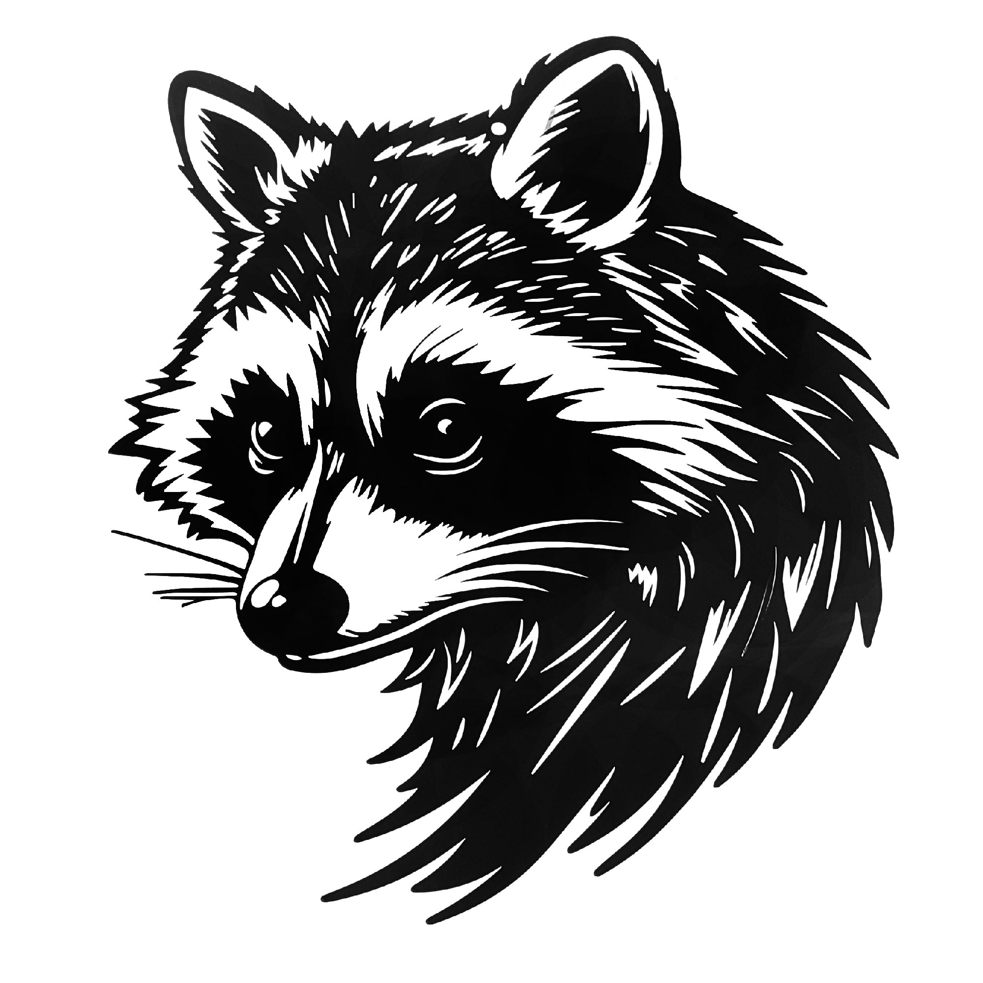 Black Metal Racoon Head Wall Decor, Woodland Animal Wall Art