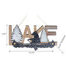Wooden Lake & Metal Bear On Canoe Wall Decor
