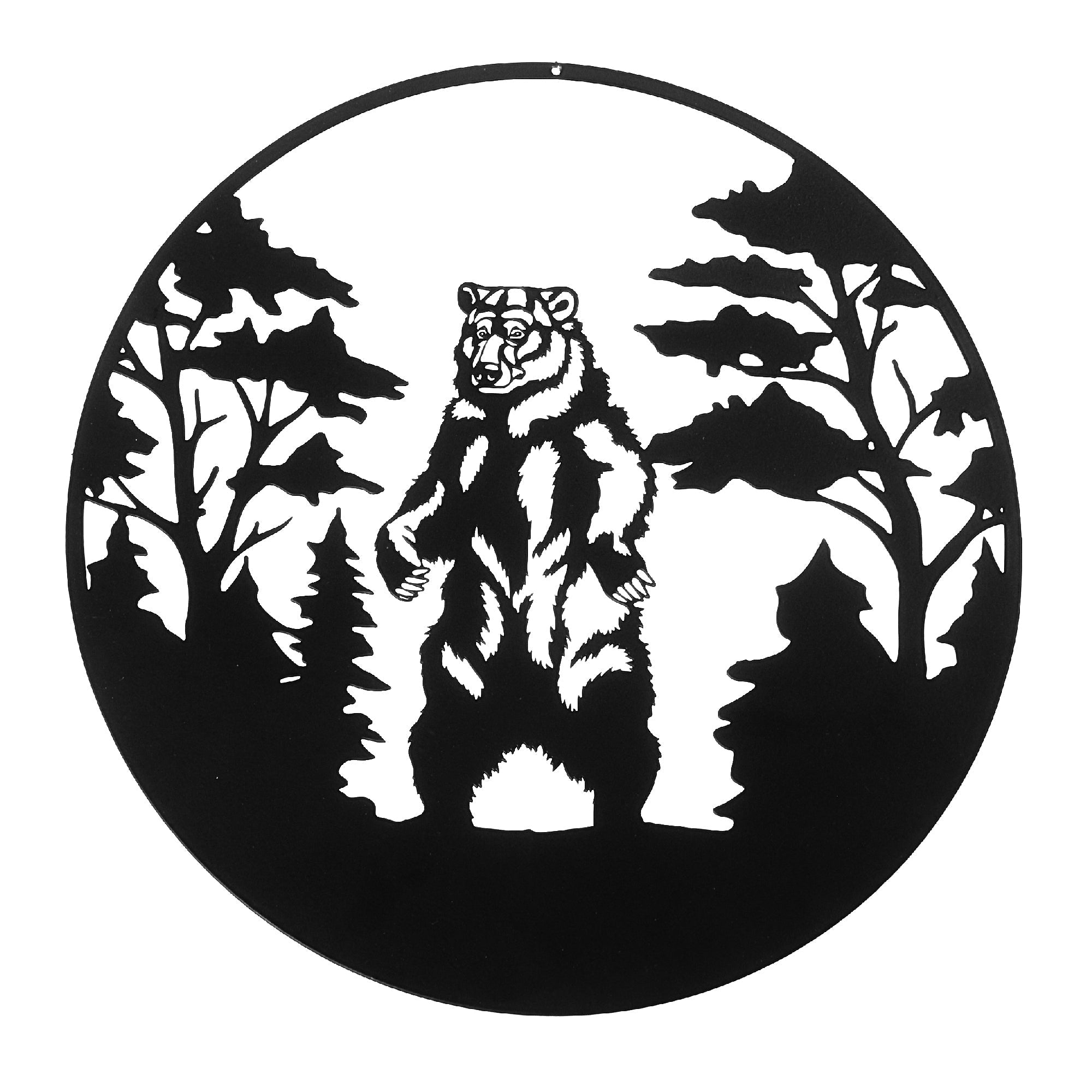 Metal Black Wall Decor Standing Bear, Black Metal Standing Bear Wall Art, Cabin Decor