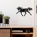 Metal Black Wall Decor Prancing Horse