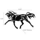 Metal Black Wall Decor Prancing Horse