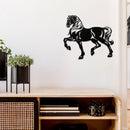 Metal Black Wall Decor  Marching Horse