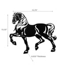 Metal Black Wall Decor  Marching Horse