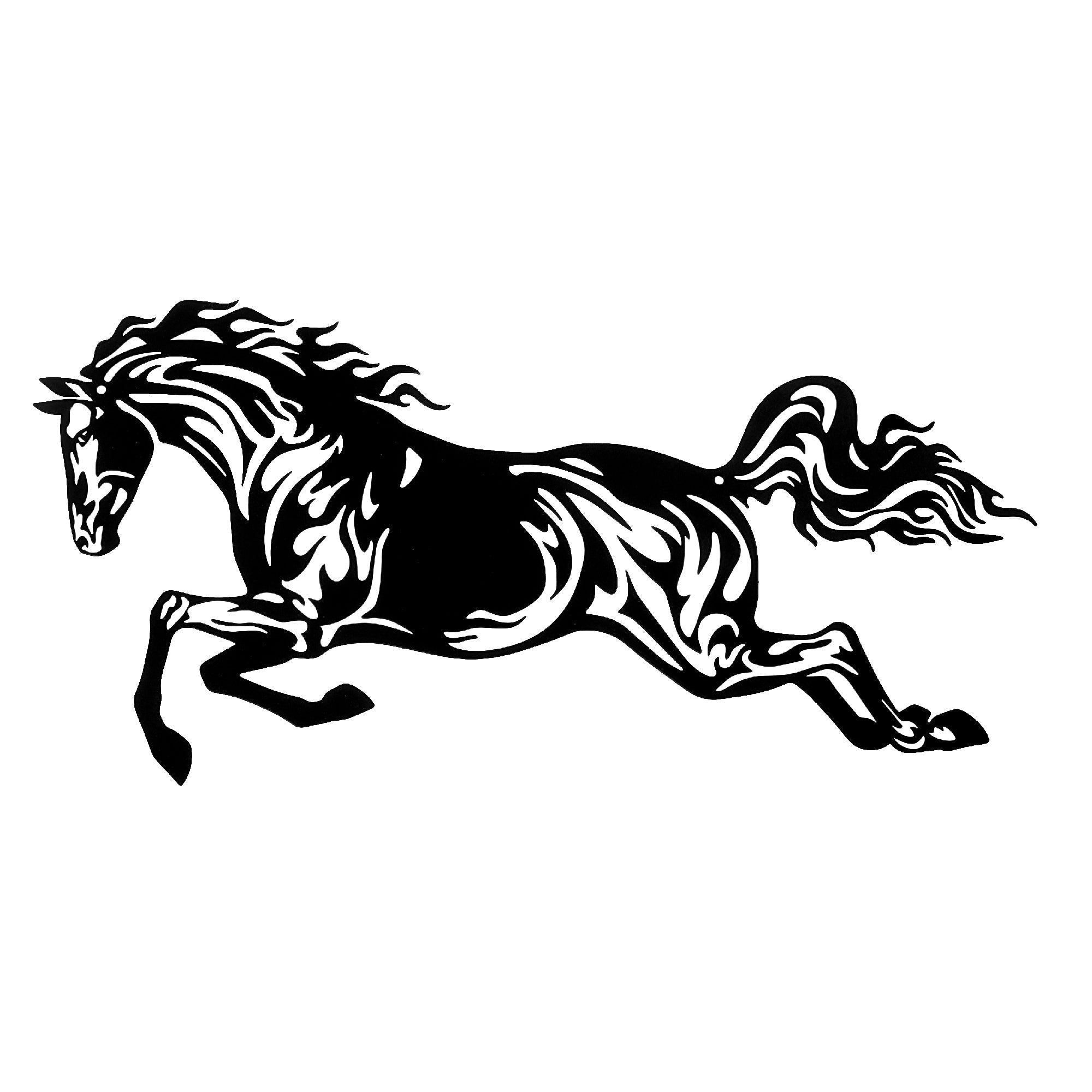 Metal Black Wall Decor Galloping Horse, Black Metal Galloping Horse Wall Art, Equestrian Decor