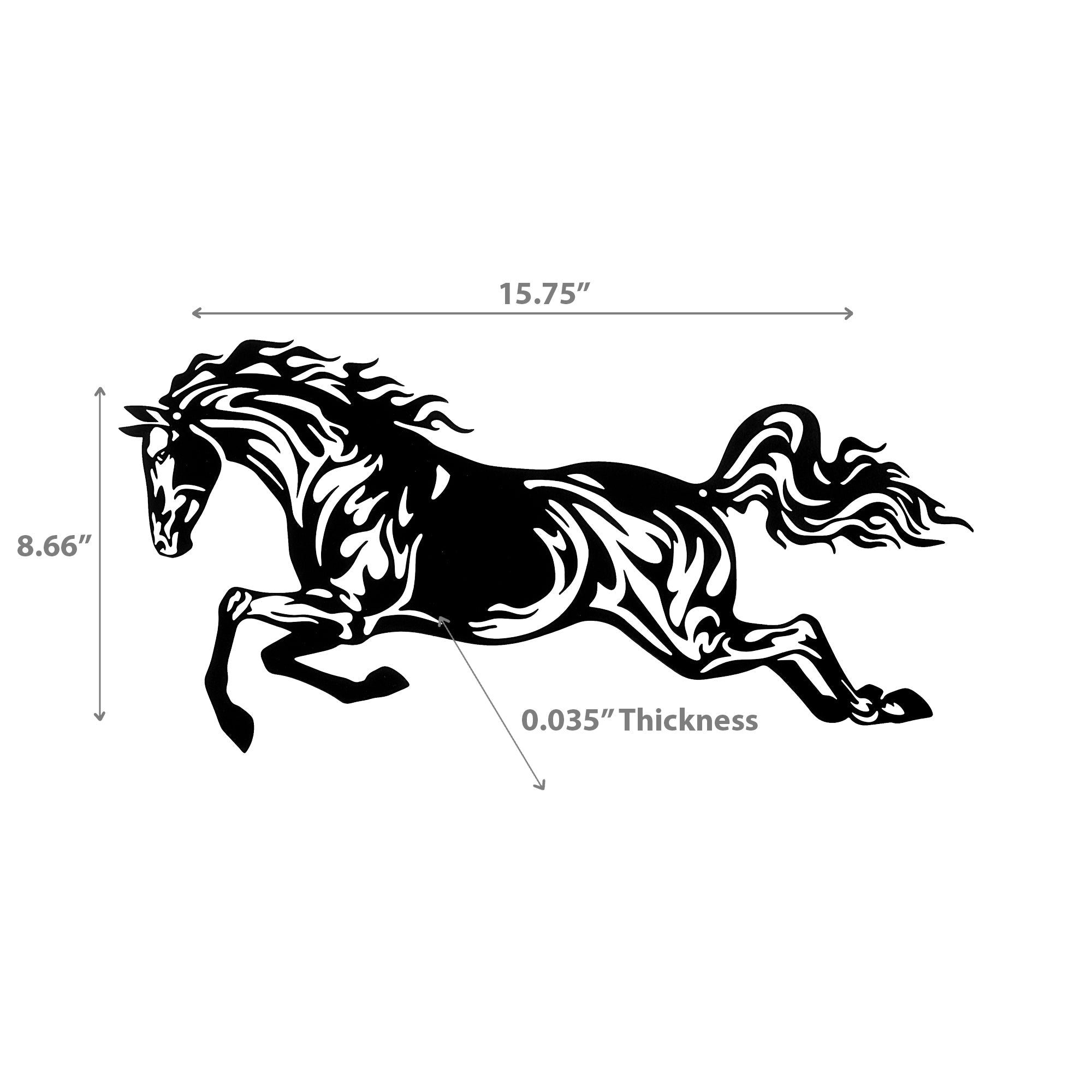 Metal Black Wall Decor Galloping Horse, Black Metal Galloping Horse Wall Art, Equestrian Decor