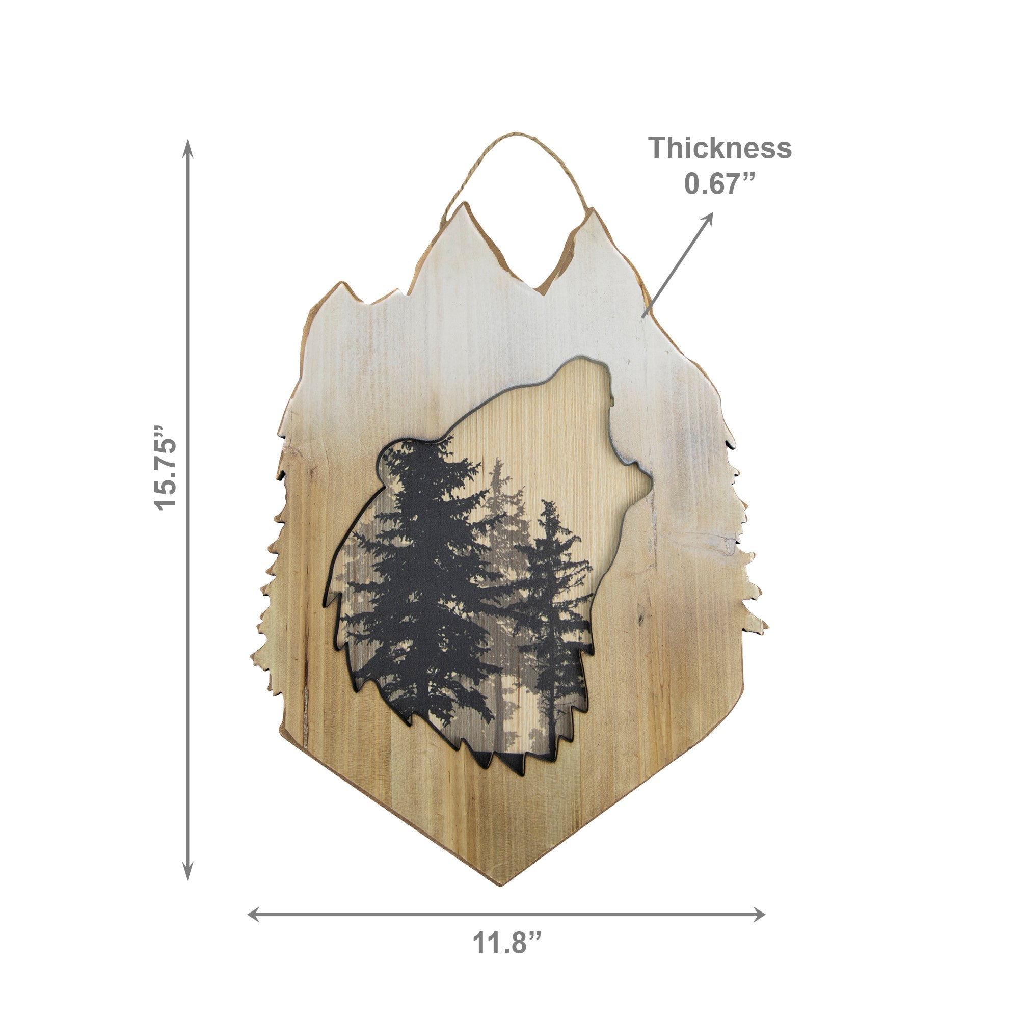 Forest-Themed MDF Growling Bear Head Wall Decor