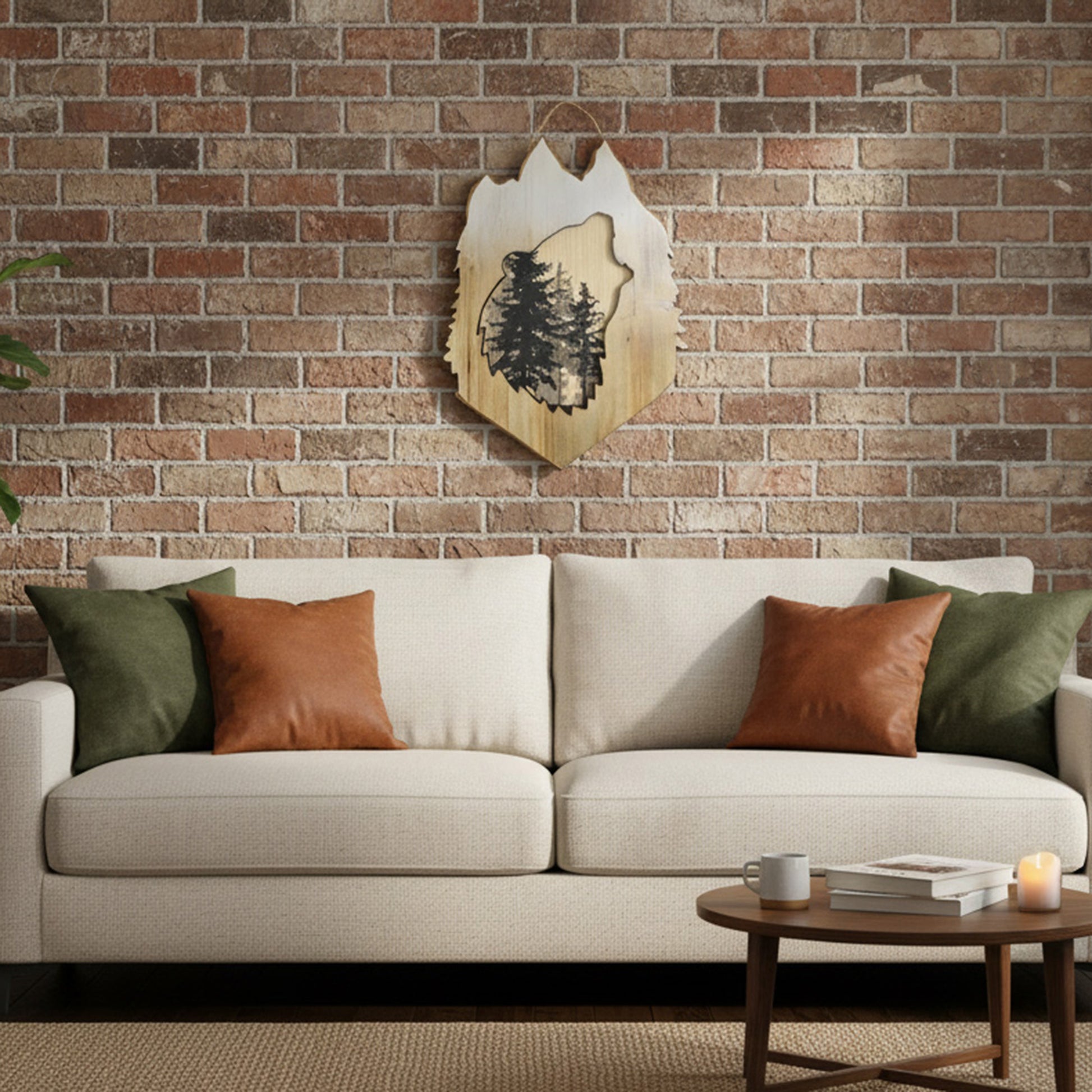 Forest-Themed MDF Growling Bear Head Wall Decor