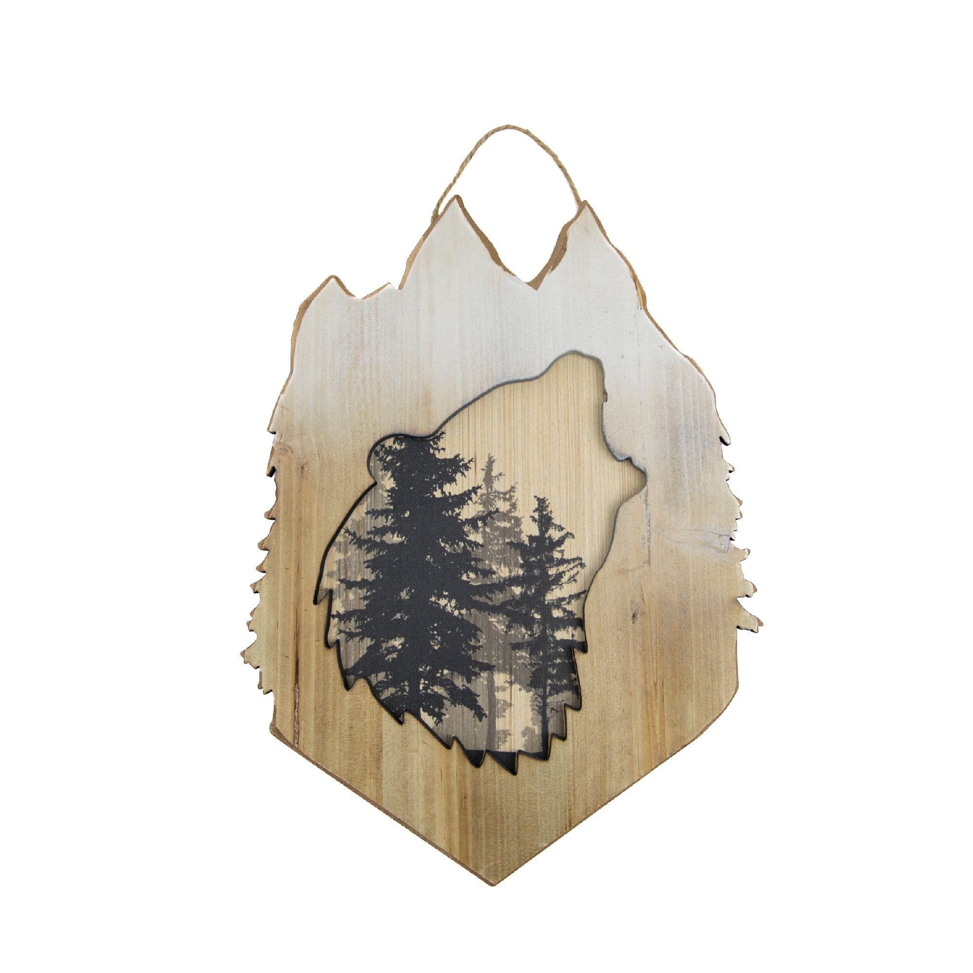 Forest-Themed MDF Growling Bear Head Wall Decor