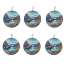 Wooden Round Wall Decorativer Moose Scenic River - Set of 6