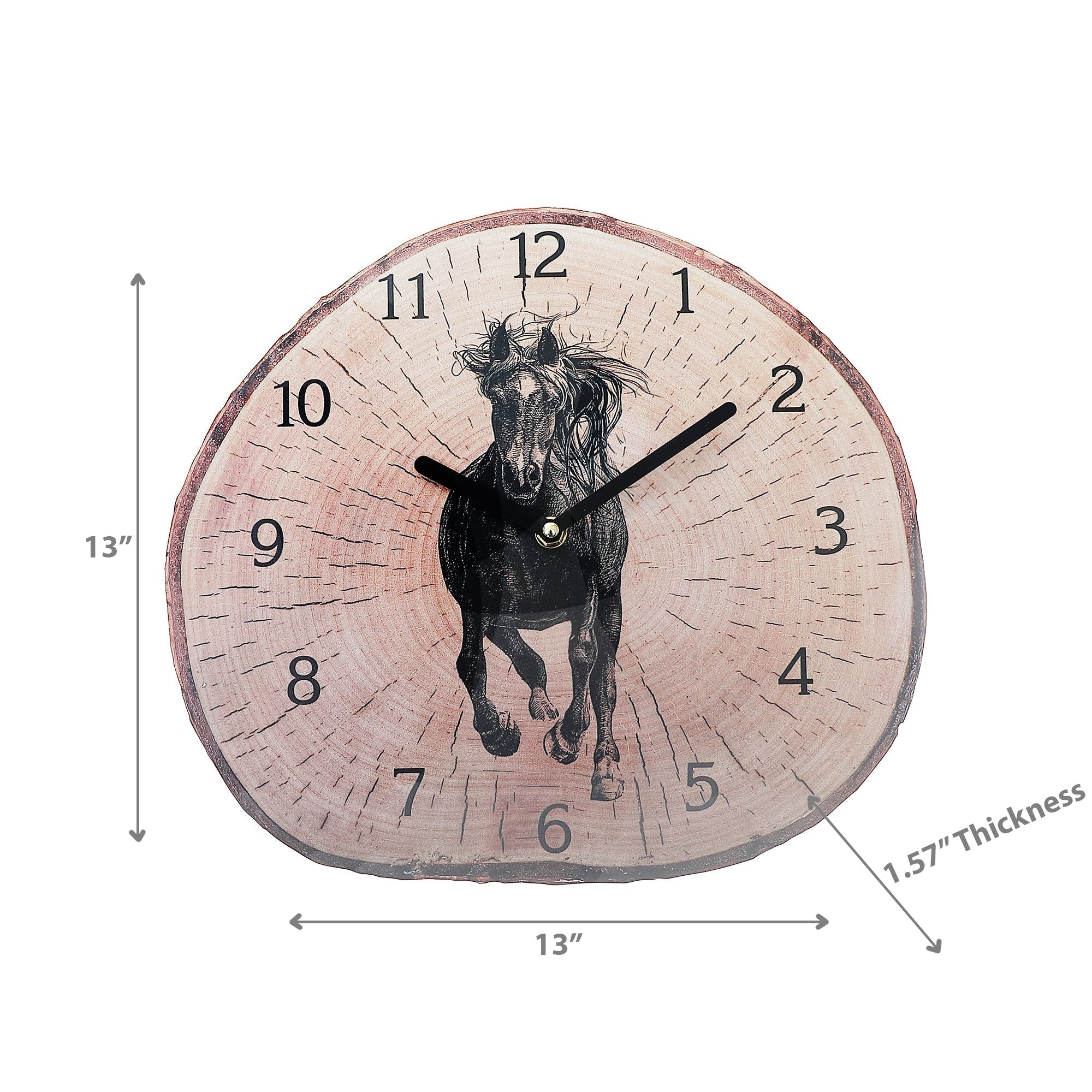 Wooden Wall Clock Horse, Horse Design Wooden Wall Clock, Farmhouse Wall Decor, Equestrian Themed Timepiece