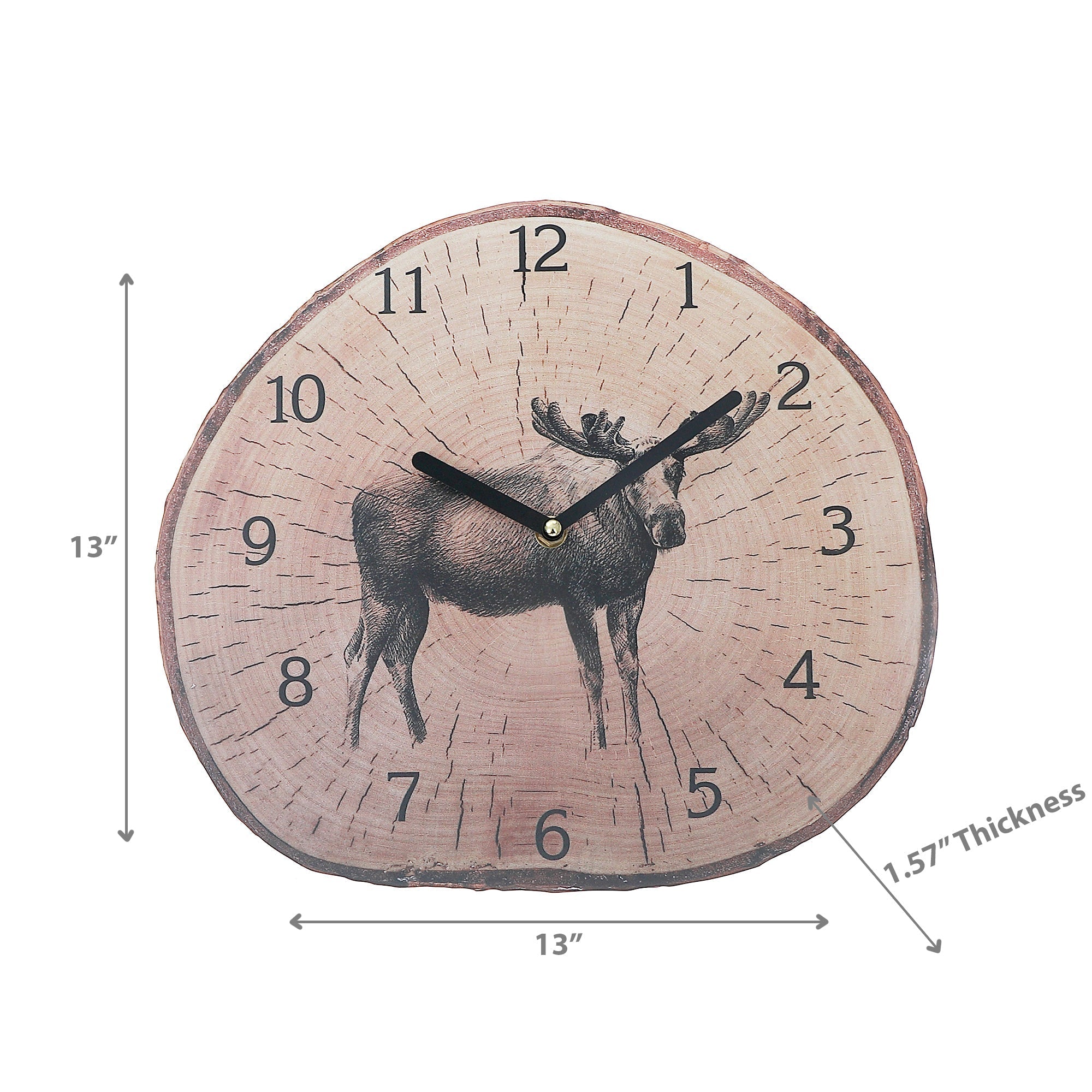 Wooden Wall Clock Moose, Moose Wooden Wall Clock, Lodge Style Home Decor, Rustic Cabin Timepiece