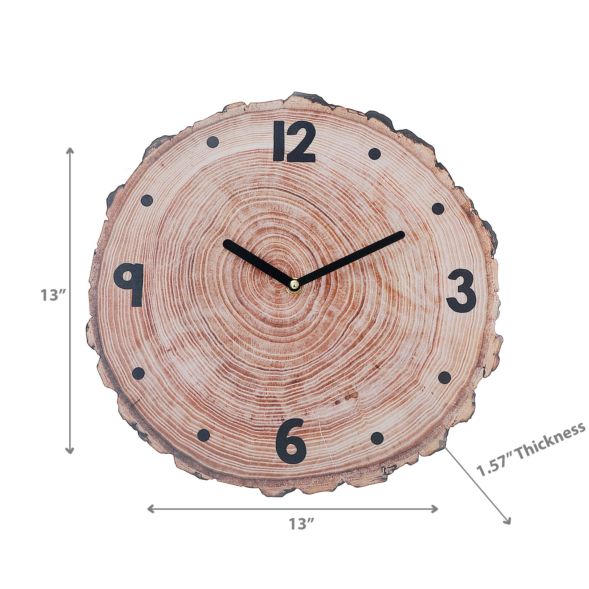 Wooden Oval Wall Clock Bark Edge, Oval Wooden Wall Clock With Bark Edge, Rustic Farmhouse Decor, Natural Wood Timepiece