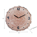 Wooden Oval Wall Clock Bark Edge