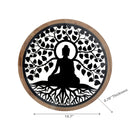 Wood Framed Metal Meditation Silhoutte Wall Art