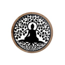 Wood Framed Metal Meditation Silhoutte Wall Art