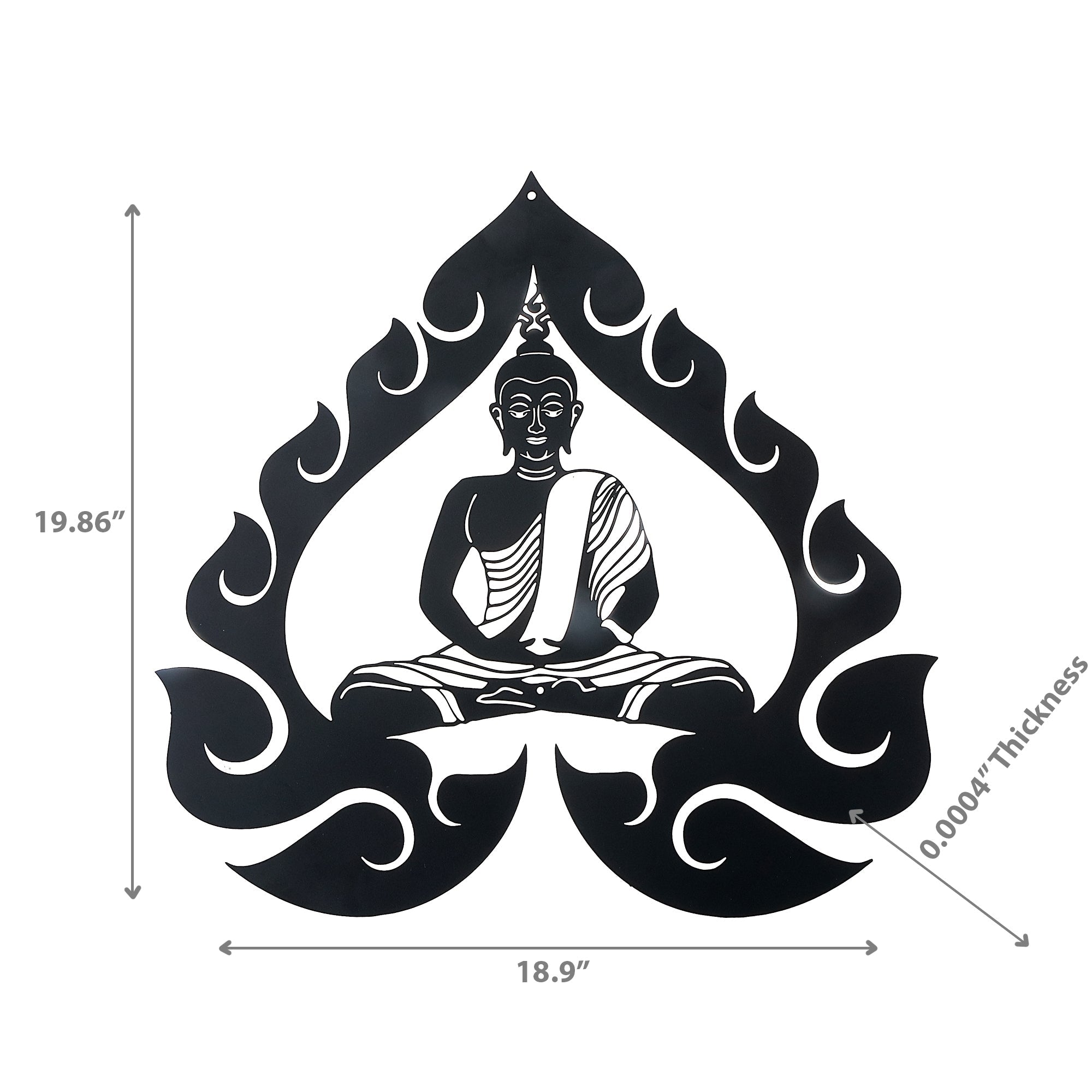 Black Metal Wall Decor with Zen Buddha Design, Meditation Wall Accent, Spiritual Home Decoration, Contemporary Wall Art