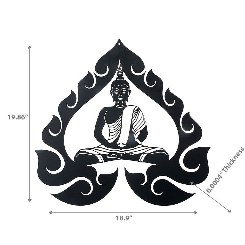 Metal Black Wall Decorativer Zen Buddha