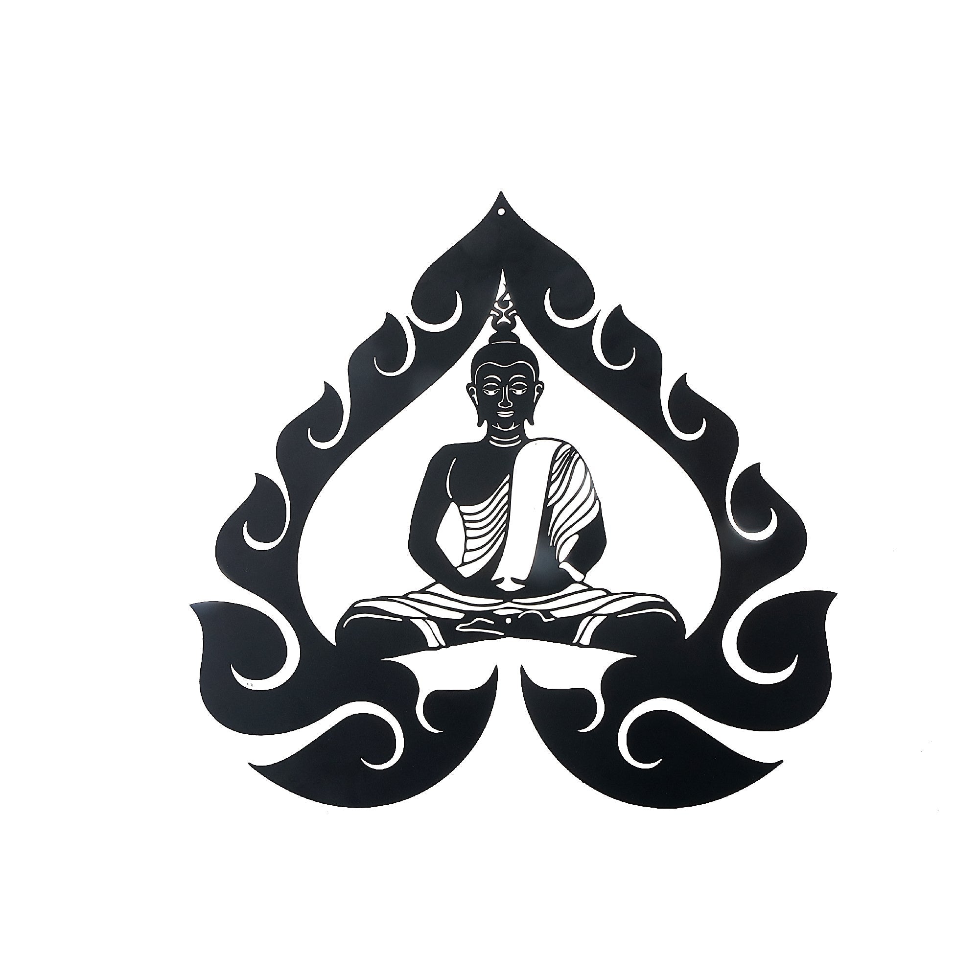 Black Metal Wall Decor with Zen Buddha Design, Meditation Wall Accent, Spiritual Home Decoration, Contemporary Wall Art