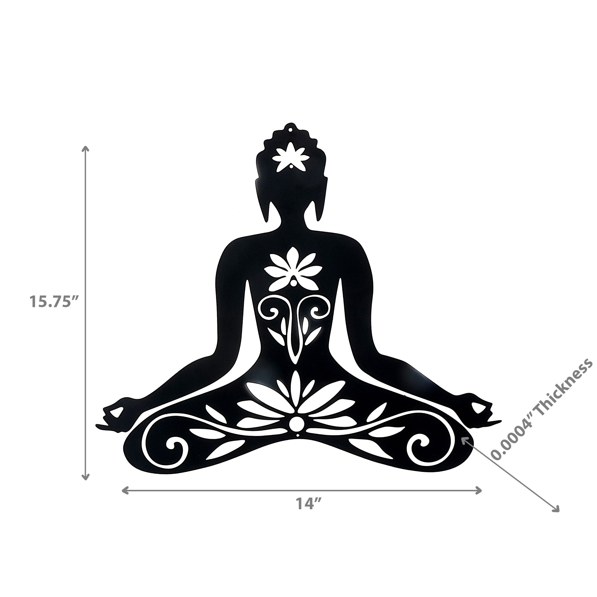 Black Metal Wall Decor with Meditation Design, Spiritual Wall Accent, Zen Inspired Home Decoration, Contemporary Wall Art