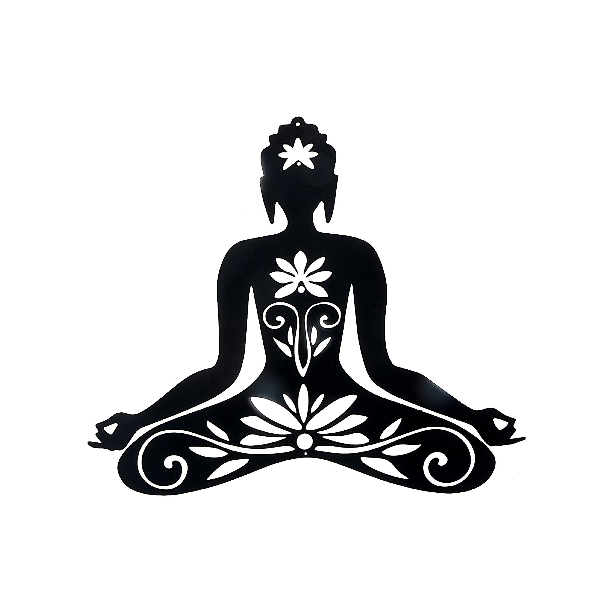 Black Metal Wall Decor with Meditation Design, Spiritual Wall Accent, Zen Inspired Home Decoration, Contemporary Wall Art