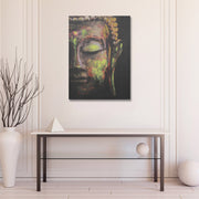 Canvas Wall Art Painting of Buddha Head, Spiritual Wall Decor, Meditation Room Accent, Zen Home Decoration